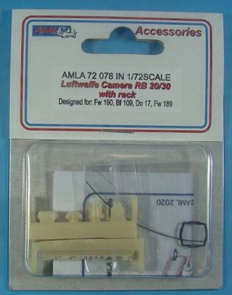 1:72 Luftwaffe Camera RB 20/30 with Rack for: Fw-190, Fw-189, Me-109 and Do-17