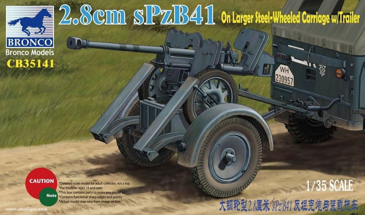 1:35 2.8cm sPzb41 On Larger Steel-Wheeled