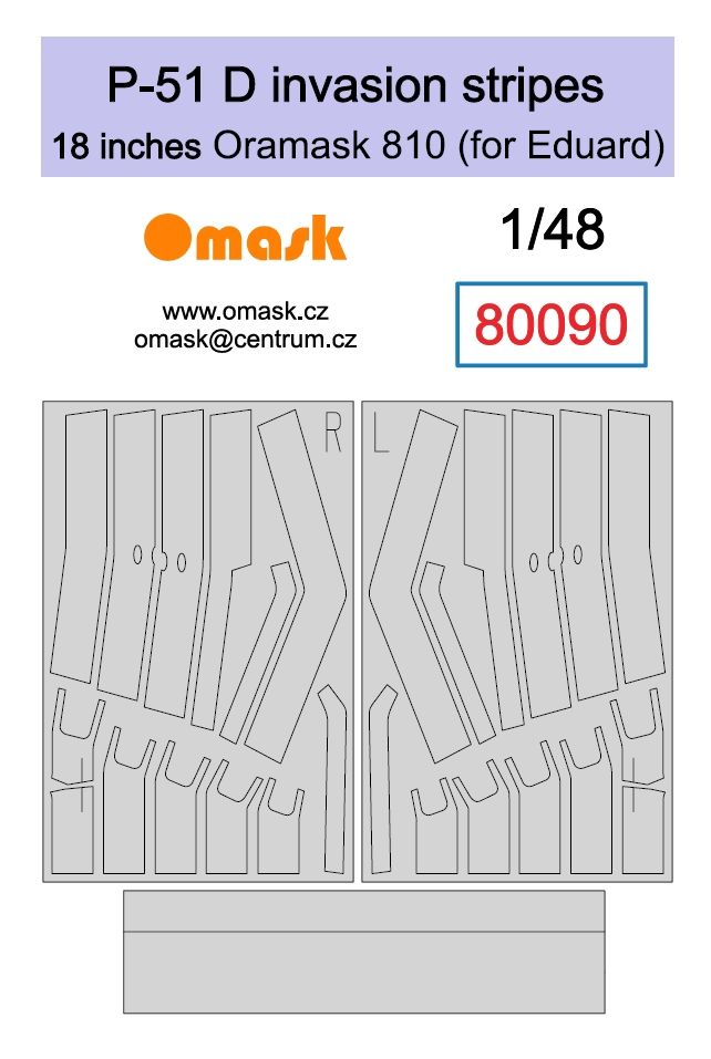 1:48 P-51 D invasion stripes 18 inches - Oramask (for Eduard)