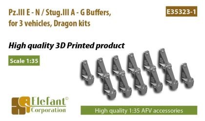 1:35 Pz.III E - N / Stug.III A - G Buffers with casting no., for 3 vehicles, Dragon kits