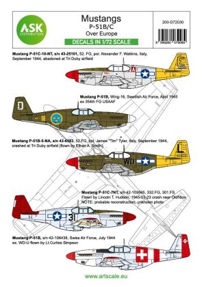 1:72 P-51B Mustang part 1 - Europe. The Bastards behind the enemy lines and in foreign services