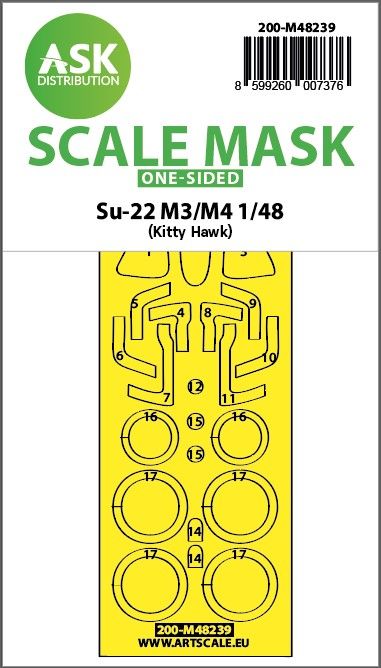 1:48 Su-22M3/M4 one-sided express fit mask for Kitty Hawk