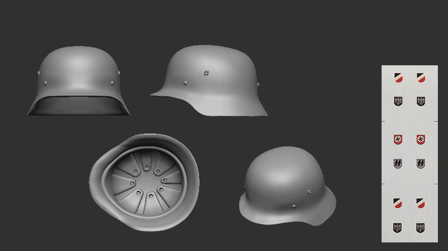 1:16 Německá helma M35/40 (Stahlhelm) (detail) + obtisky