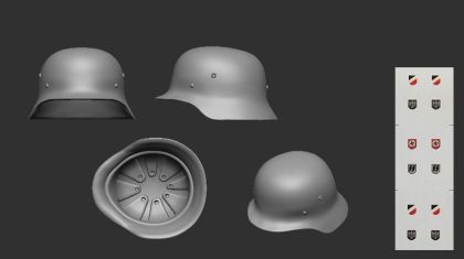 1:16 Německá helma M35/40 (Stahlhelm) (detail) + obtisky
