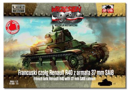 1:72 French Renault R40 tank with SA18 gun