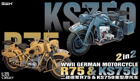 1:35 WWII German Motorcycle BMW R75 & Zündapp KS750