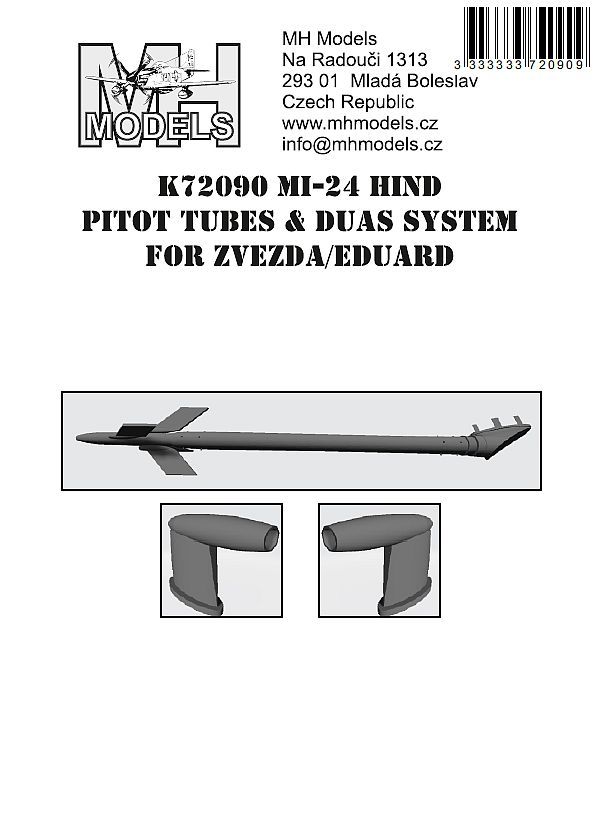1:72 MI-24 HIND PITOT TUBES & DUAS SYSTEM FOR ZVEZDA/EDUARD 