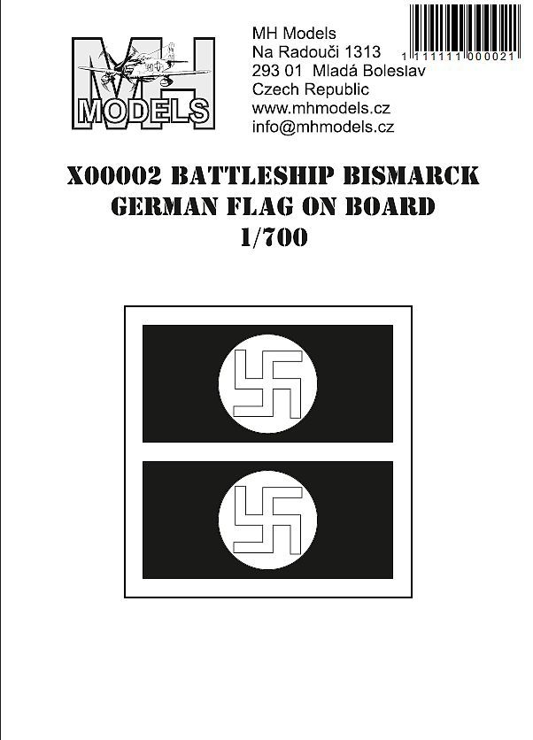 1:700 BATTLESHIP BISMARCK GERMAN FLAG ON BOARD 
