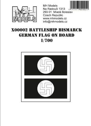 1:700 BATTLESHIP BISMARCK GERMAN FLAG ON BOARD 