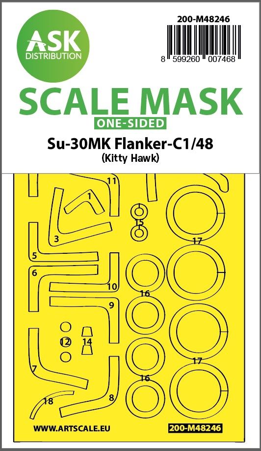 1:48 Su-30MK Flanker-C one-sided express fit mask for Kitty Hawk