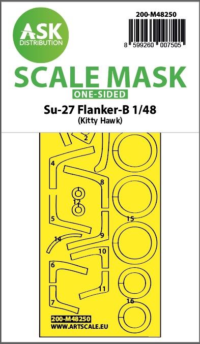1:48 Su-27 Flanker-B one-sided express fit mask for Kitty Hawk