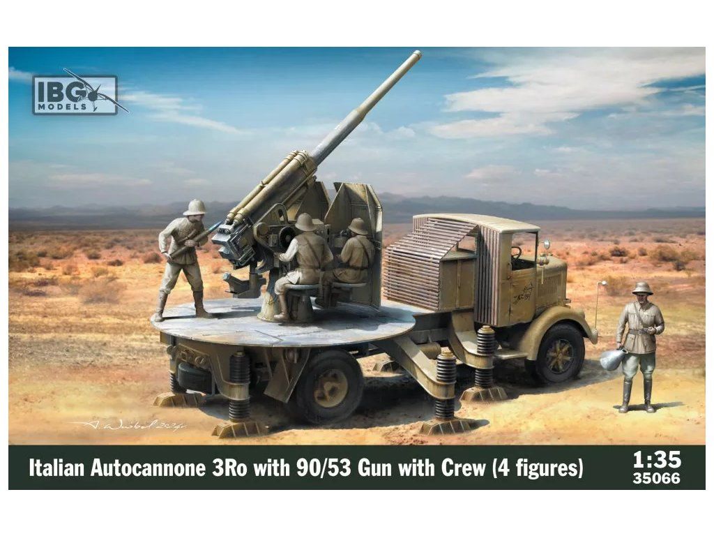 1:35 Italian Autocannone 3Ro with 90/53 gun and crew