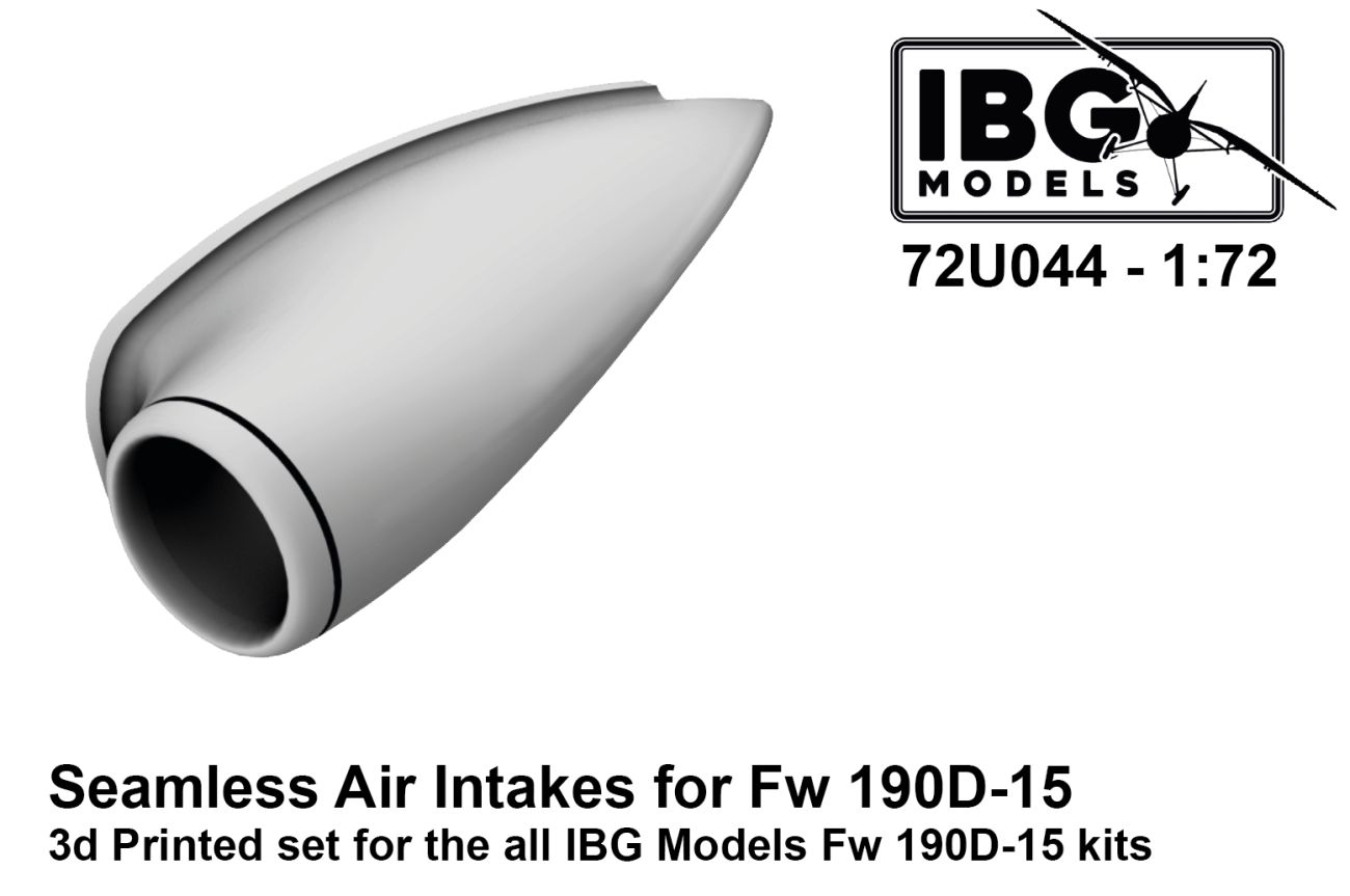 1:72 Seamless Air Intakes for Focke-Wulf Fw-190D-15 (3D-Printed)