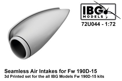1:72 Seamless Air Intakes for Focke-Wulf Fw-190D-15 (3D-Printed)
