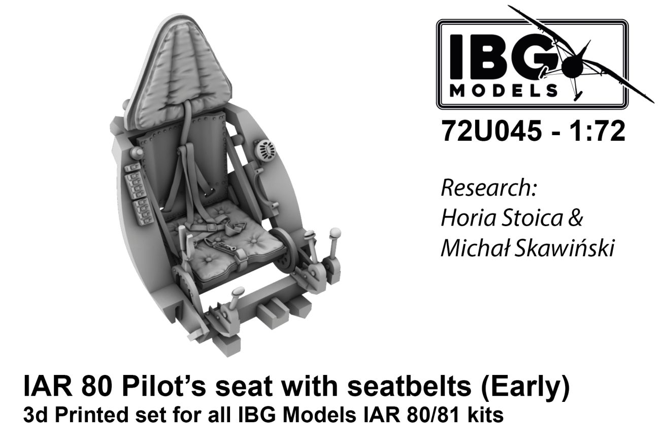1:72 Pilot's Seat with Seatbelts for I.A.R. 80/81C (Early, used until 1941) (3D-Printed)