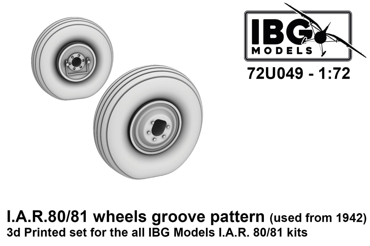 1:72 I.A.R. 80/81C Wheels Groove Pattern (used from 1942) (3D-Printed)