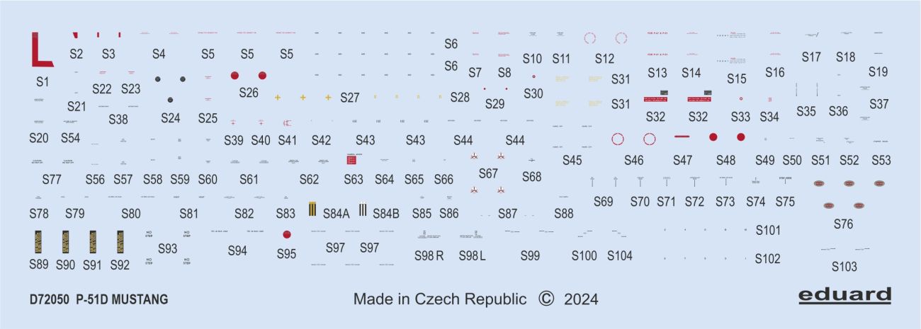 1:72 P-51D Mustang stencils
