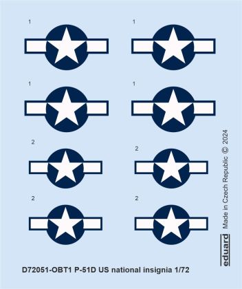 1:72 P-51D Mustang US national insignia