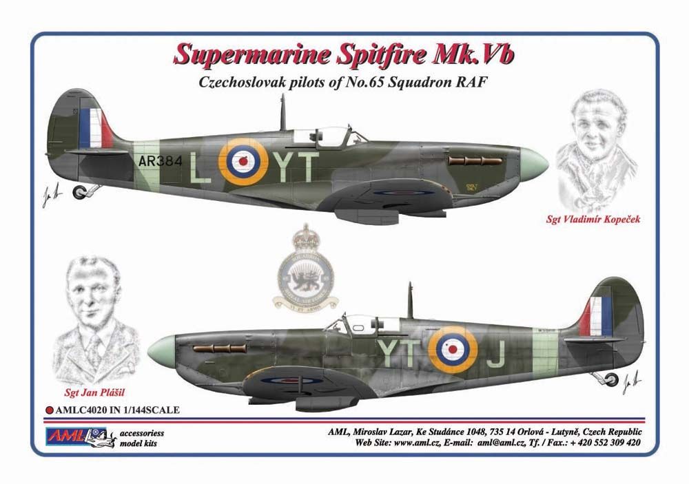 1:144 Supermarine Spitfire Mk.Vb Czechoslovak pilots of No.65 Squadron RAF