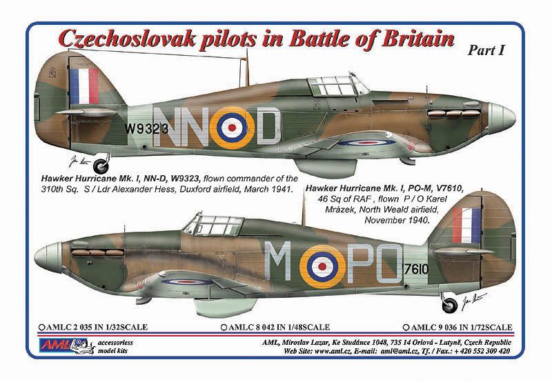 1:32 Hawker Hurricane Mk.I Czechoslovak pilots in Battle of Britain