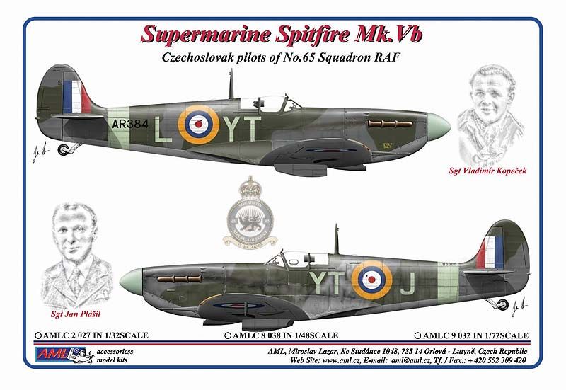 1:72 Supermarine Spitfire Mk.Vb Czechoslovak pilots of No.65 Squadron RAF