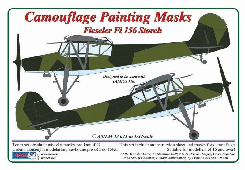 1:32 Fieseler Fi-156 Storch - camouflage pattern paint masks (designed to be used with Tamiya kits)