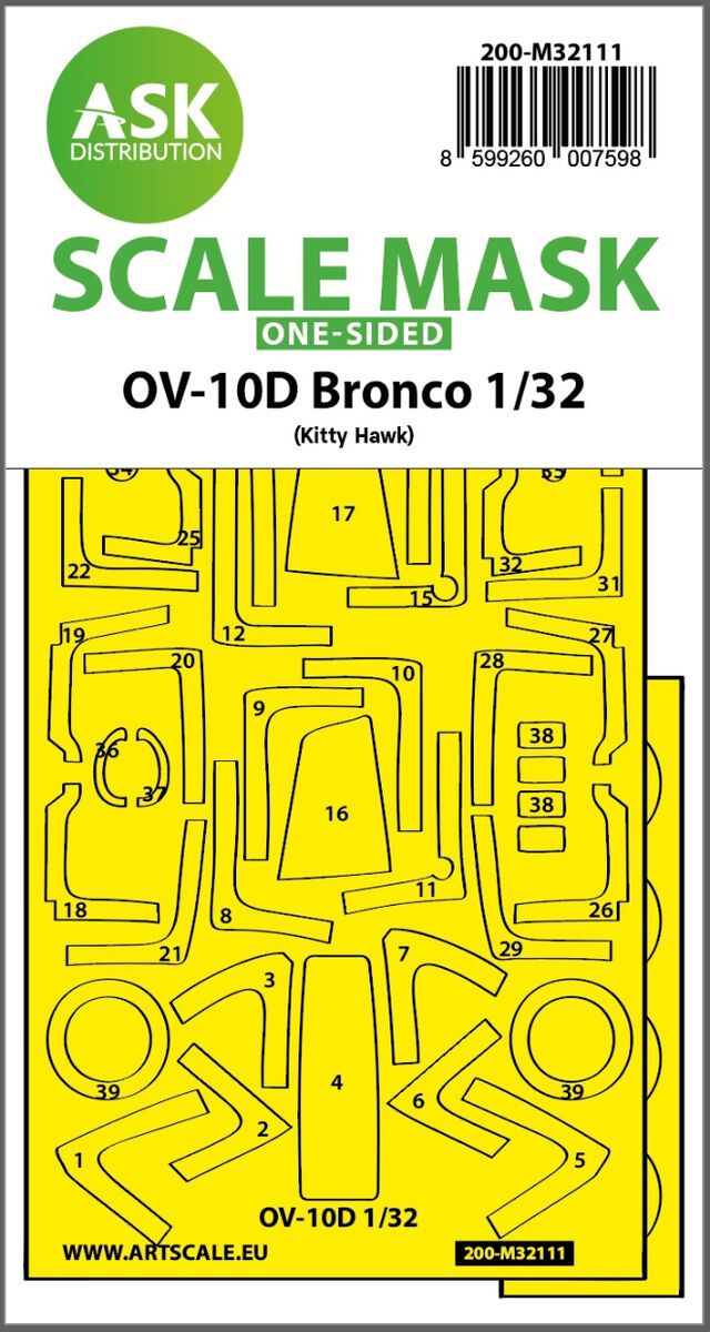 1:32 OV-10D Bronco one-sided express fit mask for Kitty Hawk
