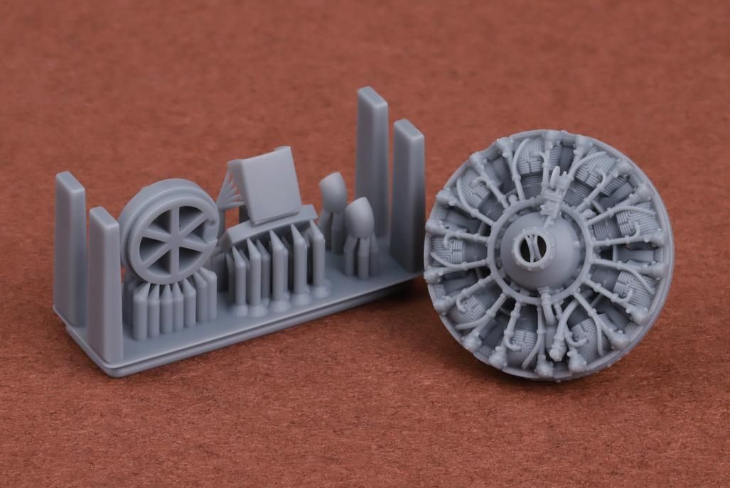 1:72 SBD-1/2/3/4 Dauntless engine & oil cooler with exhaust