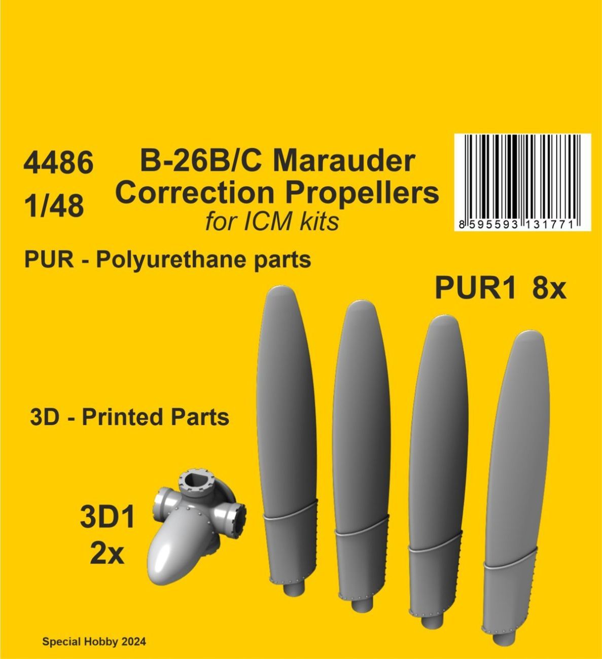 1:48 B-26B/C Marauder Correction Propellers for ICM kit
