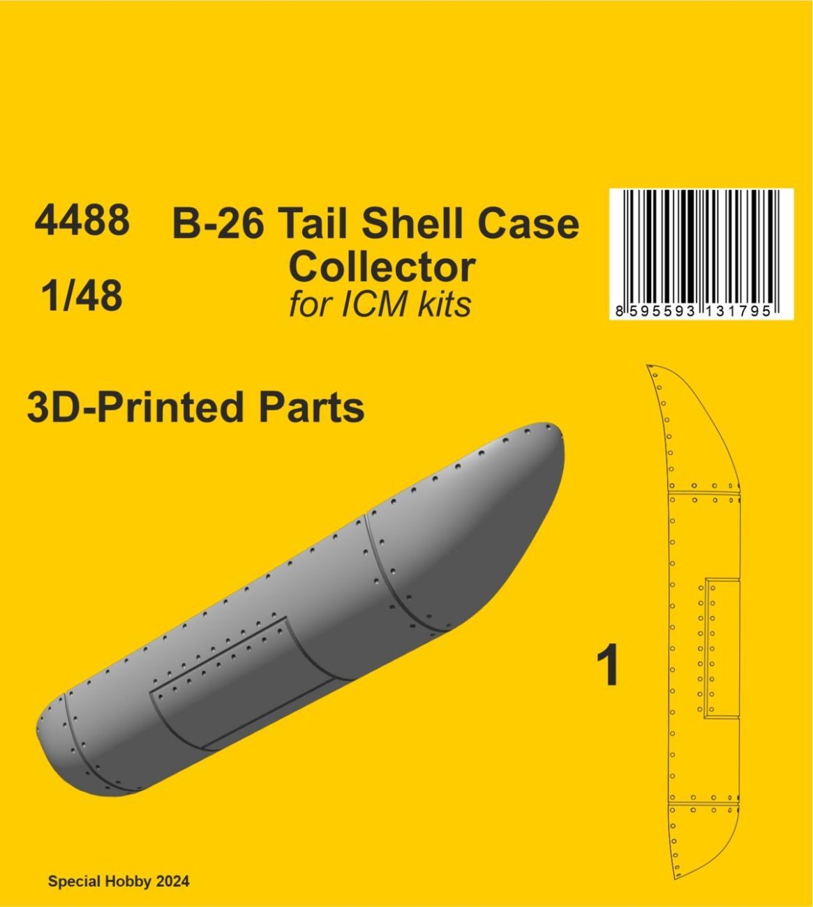 1:48 B-26 Tail Shell Case Collector for ICM kit