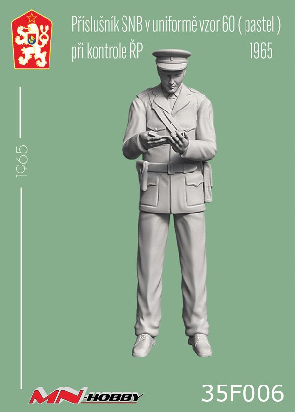 1:35 Příslušník SNB v uniformě vzor 60 (pastel) při kontrole ŘP