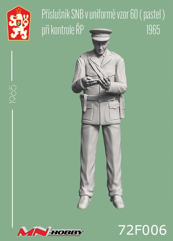 1:72 Příslušník SNB v uniformě vzor 60 (pastel) při kontrole ŘP