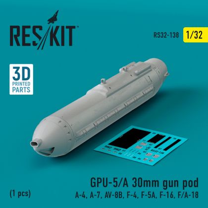 1:32 GPU-5/A 30mm gun pod (1 pcs) (A-4, LTV A-7, AV-8B, F-4, F-5A, F-16, F/A-18)