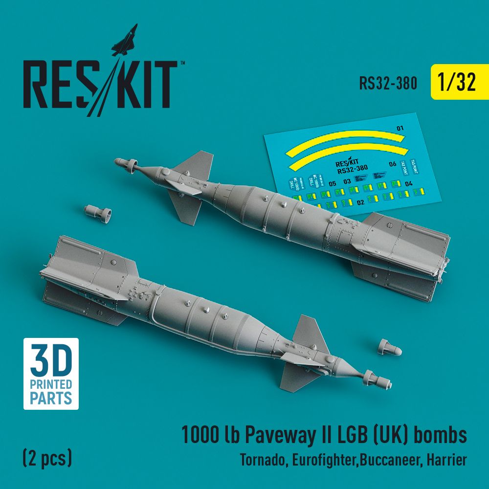 1:32 1000 lb Paveway II LGB (UK) bombs (2 pcs) (Panavia Tornado, Eurofighter, Buccaneer, BAe Harrier)