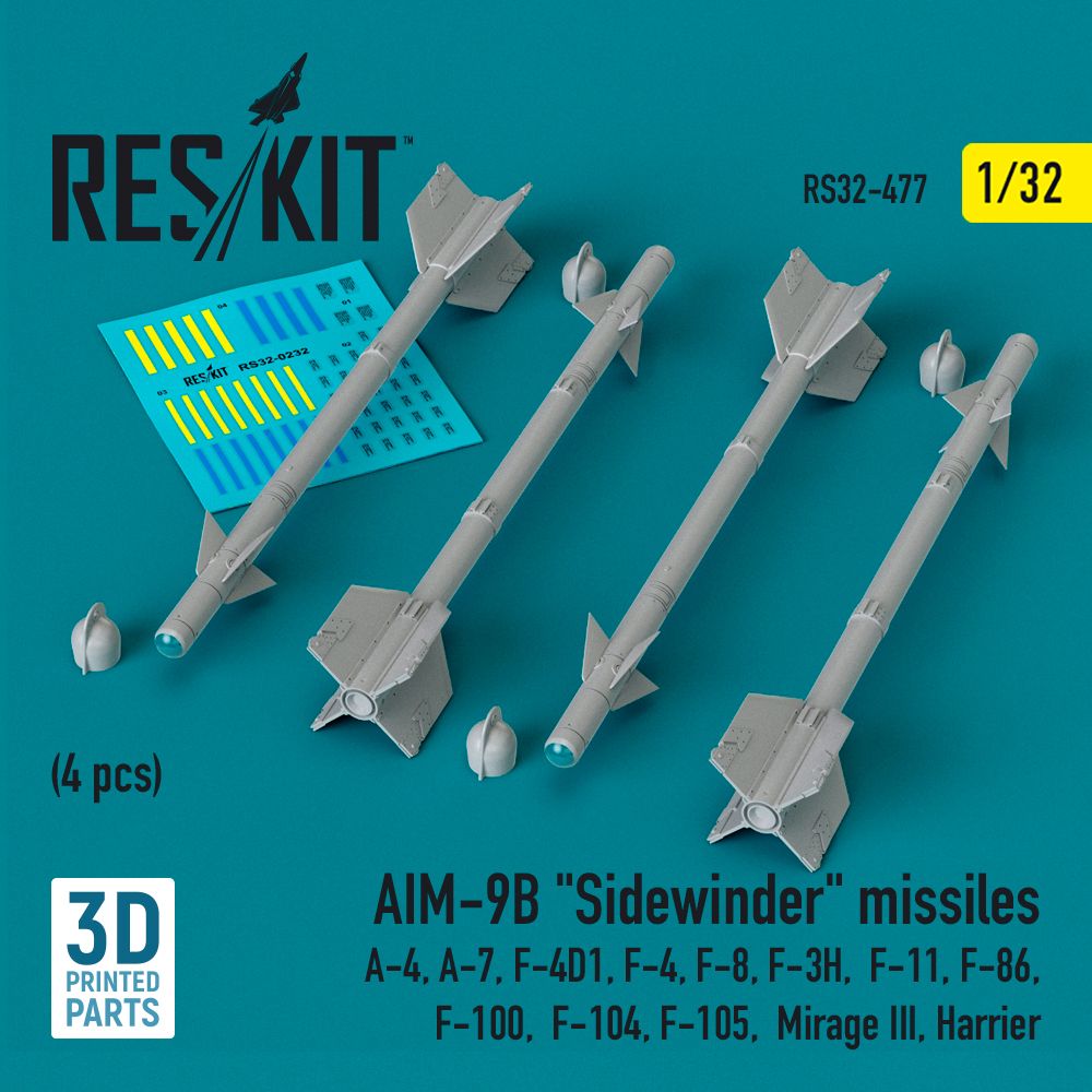 1:32 AIM-9B Sidewinder missiles (4 pcs)
