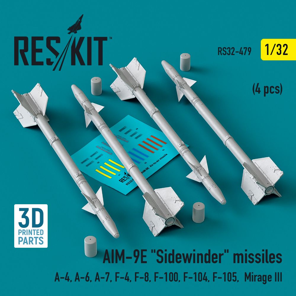 1:32 AIM-9E Sidewinder missiles (4 pcs)