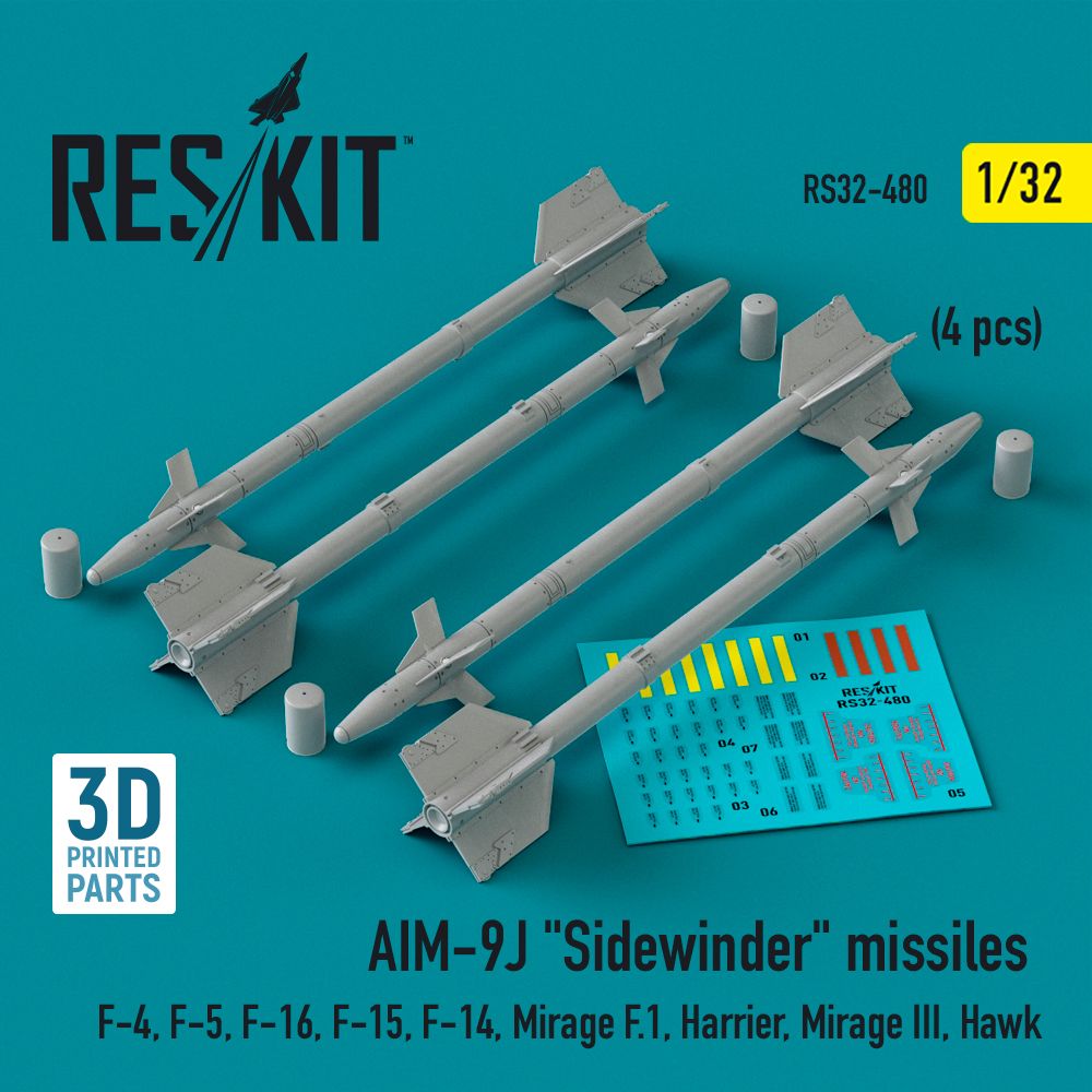 1:32 AIM-9J Sidewinder missiles (4 pcs)