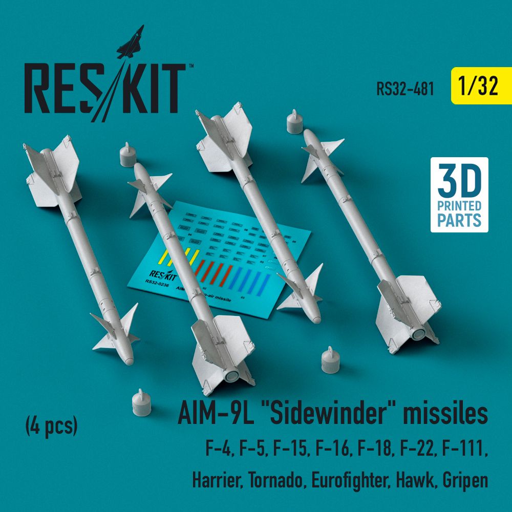 1:32 AIM-9L Sidewinder missiles (4 pcs)