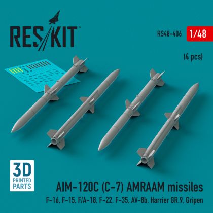 1:48 AIM-120C (C-7) AMRAAM missiles (4 pcs)