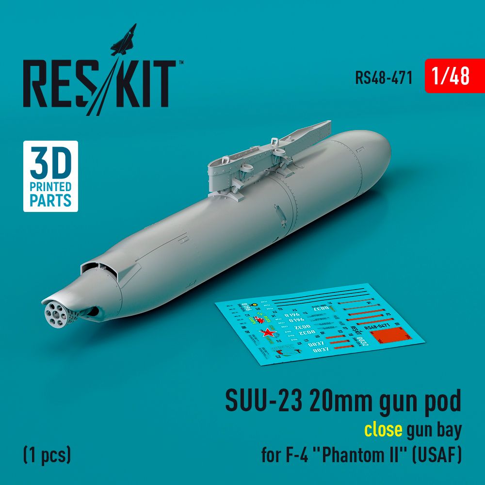 1:48 SUU-23 20mm gun pod (close gun bay) for McDonnell F-4 