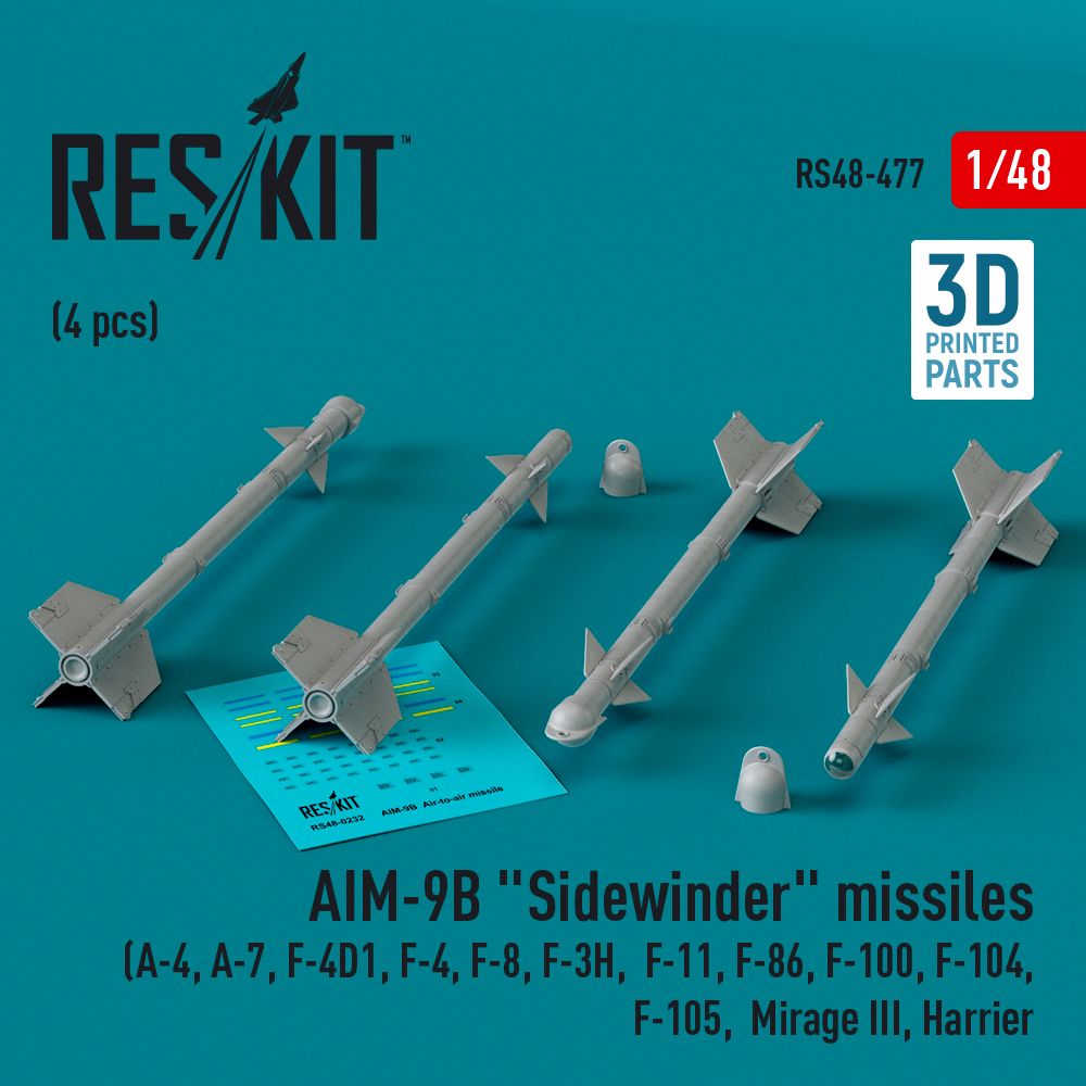 1:48 AIM-9B Sidewinder missiles (4 pcs)
