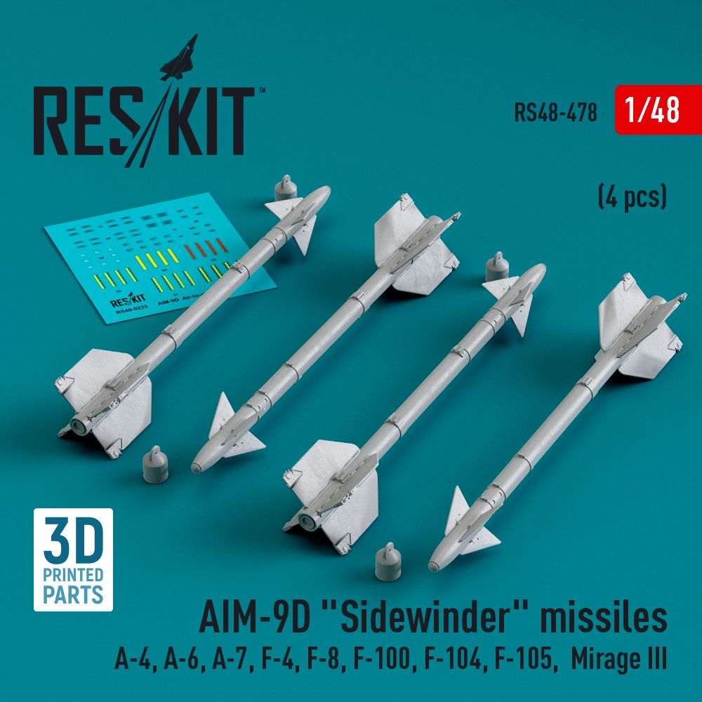1:48 AIM-9D Sidewinder missiles (4 pcs)