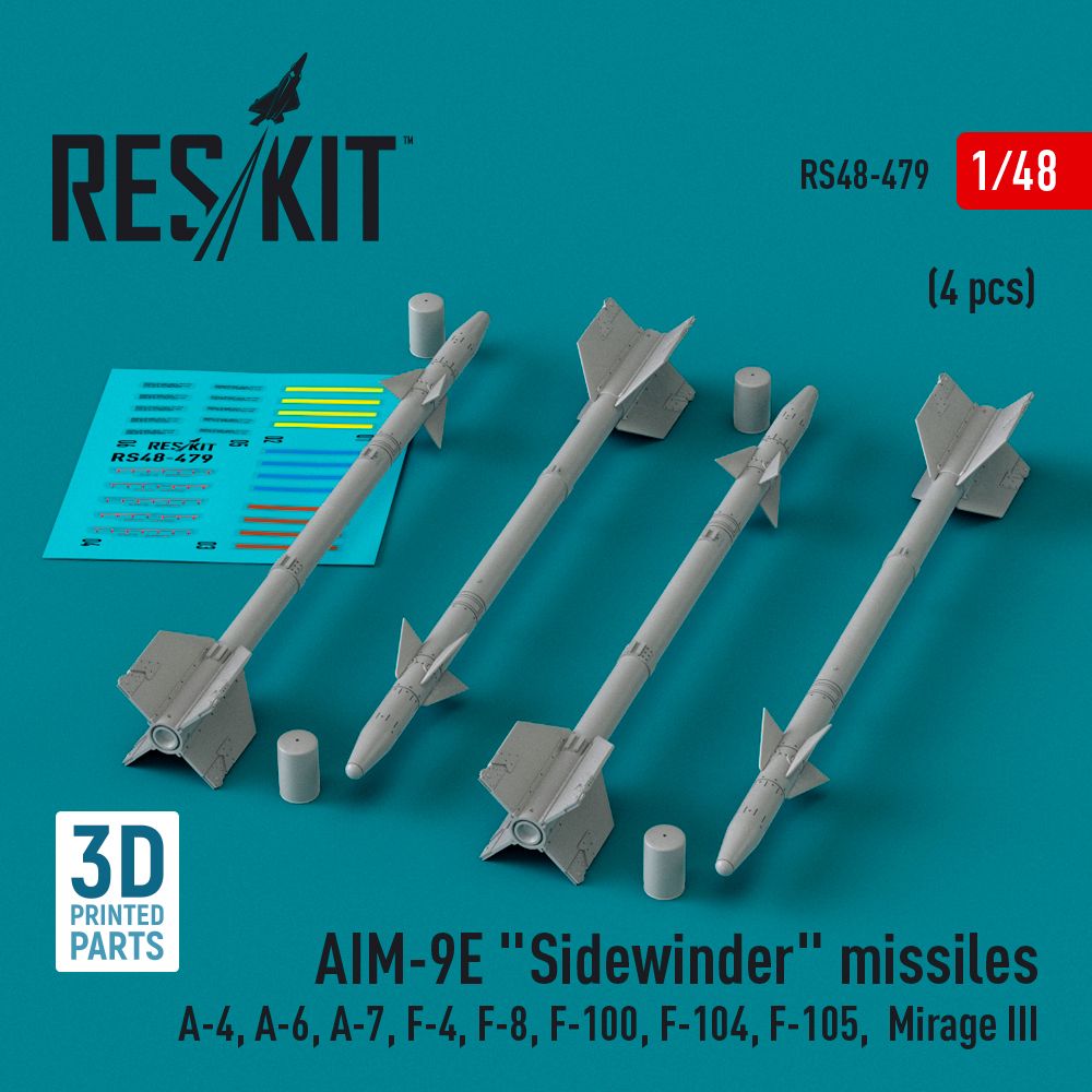 1:48 AIM-9E Sidewinder missiles (4 pcs)
