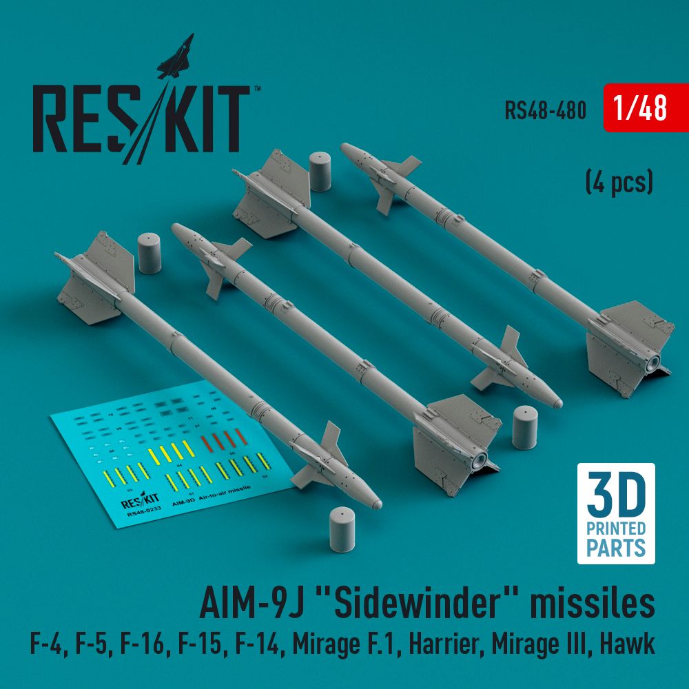 1:48 AIM-9J Sidewinder missiles (4 pcs)