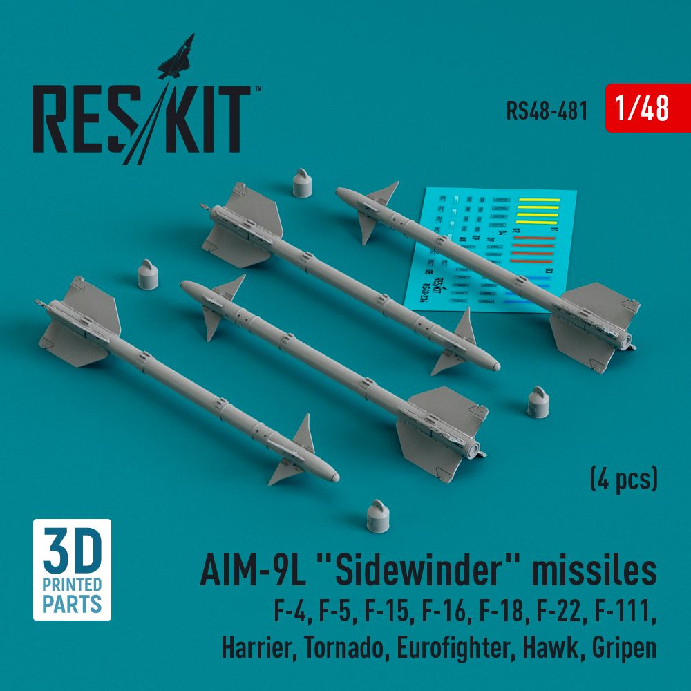 1:48 AIM-9L Sidewinder missiles (4 pcs)