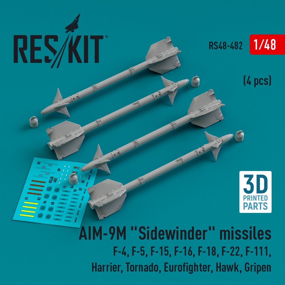 1:48 AIM-9M Sidewinder missiles (4 pcs)