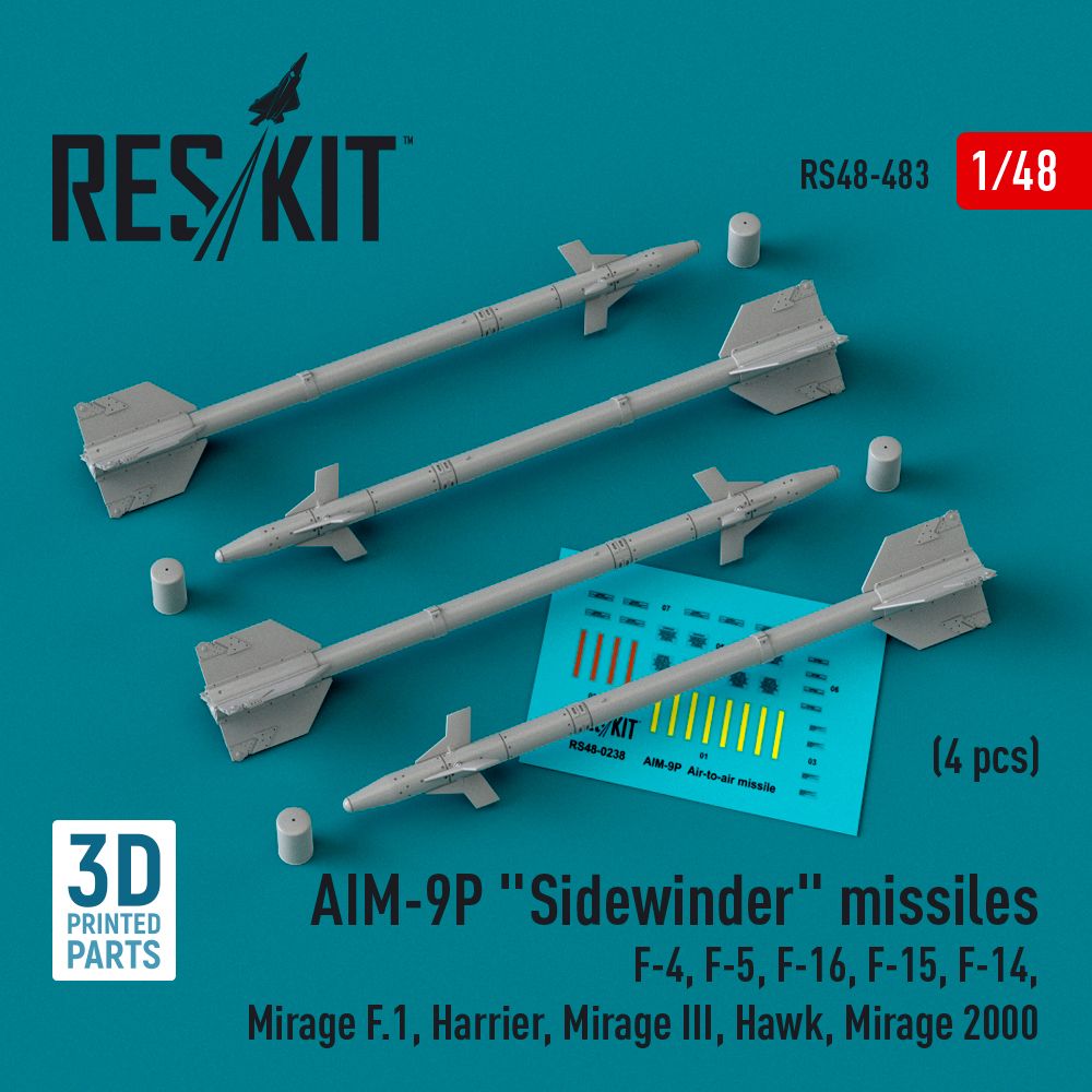 1:48 AIM-9P Sidewinder missiles (4 pcs)