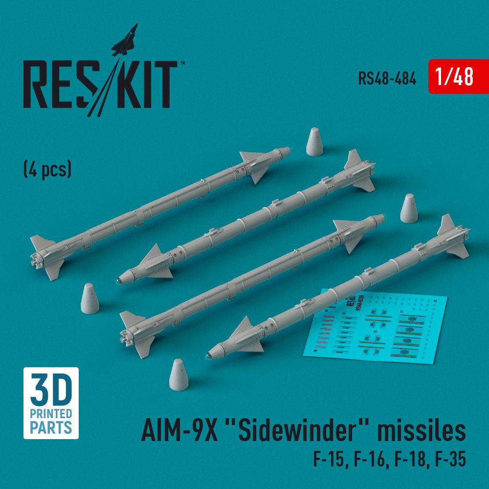 1:48 AIM-9X Sidewinder missiles (4 pcs)
