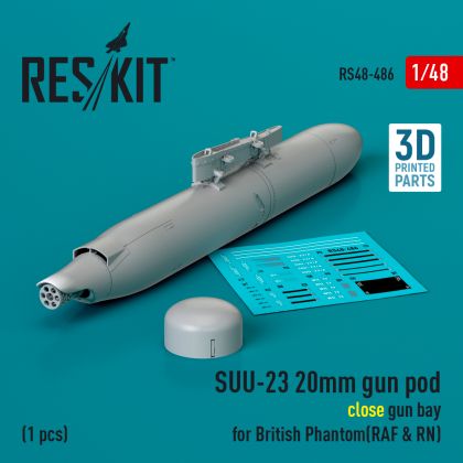 1:48 SUU-23 20mm gun pod (close gun bay) for British Phantom (RAF & RN) (1 pcs)