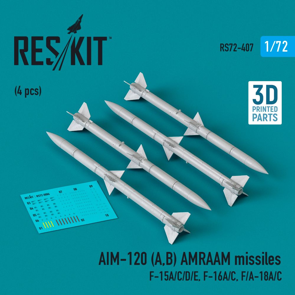 1:72 AIM-120 (A,B) AMRAAM missiles (4 pcs)